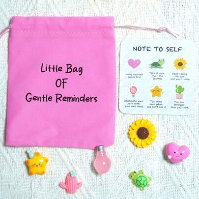 1Set Inspriational Gentle Reminders Gift Bags, Loving Yourself Comes First, Take It Slow Trust The Journey, Keep Facing The Sun, And You'll Shine,Illuminate Your Path With Your Own Ideas, You Shine Even When You Can't See It, You Are Stronger Than You Think, Gift For Christmas, Birthdays, Easter Celebrations, Perfect For Thanksgiving