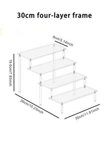1 pieza Estante de exhibición acrílico de 3 niveles, soporte de exhibición, estantería de almacenamiento para juguetes, coleccionables, figuras de caja ciega. Patrón aleatorio de decoración