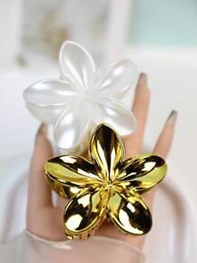 2 piezas de pinzas para el cabello de diseño de flores de acrílico, accesorios elegantes y sofisticados para el cabello personalizados para mujeres, uso versátil diario, para la escuela, la universidad