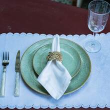 Waterproof Jacquard Table Runner 40X90Cm Rafimex - White - View 2