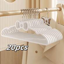 10pcs/20pcs 2025 Latest Popular Bow Plastic Hangers, 360° Rotatable Hooks, Storage Clothes, Underwear, Suspenders, Pants, Skirts, Etc., Suitable For Dormitories And Households, Tidying Up Wardrobes, Saving Space, Non-Slip And Traceless