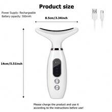 FollowBreak 1 件可充电面部和颈部按摩器，带加热功能，4 种模式 3 个级别，护肤美容工具，适合作为礼物，适合家庭和旅行使用 - 彩色 - 查看 9