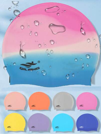 1 pieza, Gorro de natación, de silicona que hace que el usuario se sienta sin esfuerzo, seguro y ligero, protección auditiva impermeable universal, gorro de natación de estilo universal, esencial para salidas de verano, accesorios de playa, flotador de piscina
