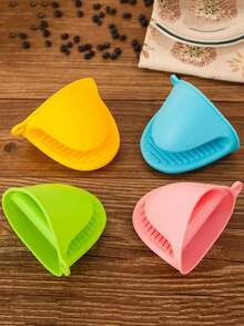 1pc Random Color Silicone Oven Mitt - Heat Resistant, Textured Grip Pot Holder With Hanging Loop, Suitable For Kitchen - Great For Cooking And Baking, Oven Glove & Pot Holder - Multicolor - View 10