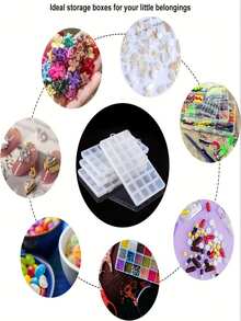 1 pieza Caja de almacenamiento de plástico transparente con tapa con cerradura - Organizador portátil transparente con cerradura segura para cosméticos, joyas, cuentas, manualidades y herramientas pequeñas, ideal para estuche de maquillaje de viaje, bandeja de tocador, almacenamiento de sala de manualidades y taller, contenedor de papelería para el aula y la oficina, organizador de equipos de pesca, regalo y organizador festivo para Navidad y decoración estacional (estilos de color aleatorios)