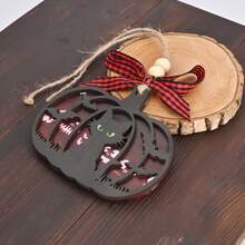 1pc/2pcs Halloween Black Cat Pumpkin 3D Laser Engraved Wooden&Acrylic Gift, Happy Halloween Gift, Not Scary Halloween Decoration, Bedroom Decor Room Decor Party Decor Living Room Christmas Tree Decor - Multicolor - View 7
