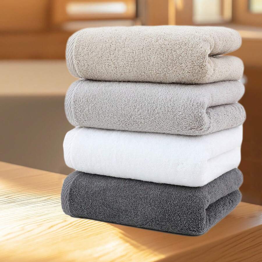 4-Piece Premium Cotton Towel Set (14x31 Inch) - Ultra Soft, Absorbent Face Cloths, Body Washcloths, Quick-Drying Bath Towels For Face, Body, Bathroom, Travel, Hotel, Gym, Spa - Multicolor - View 1