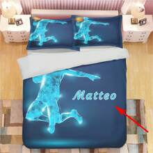 3PCS Customized Name Children'S Duvet Cover 3 Pieces Set 1 Duvet Cover 2 Pillowcases Jumping Shooting Digital Printing Polyester Skin Friendly Easy To Wash Boys' Bedroom Set 90g Fabric - Multicolor - View 1