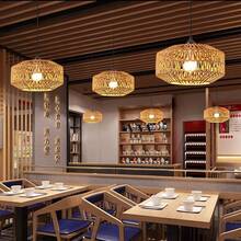 E27 手工编织藤绳复古吊灯，工业风格铁艺，适用于餐厅、酒吧、烧烤、复古装饰、波西米亚风格吊灯 - 麻繩吊燈 - 查看 2