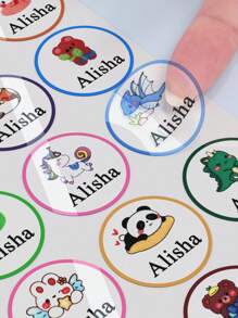 Customized Transparent Name Label - Customizable Text Name Label, Waterproof, Personalized PET Material, Various Packaging 30/60/120/240/360/480 Sets, Suitable For Organizing Files, Numbering, For Teenagers, Junior High School Students, Middle School Students, High School Senior High School Students, College Students, University Students, Freshman, Sophomore, Underclassmen