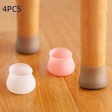4pcs Simple Silicone Chair Leg Cover: Anti Slip Furniture Protective Cover, Suitable For Home Decoration - Transparent - View 2