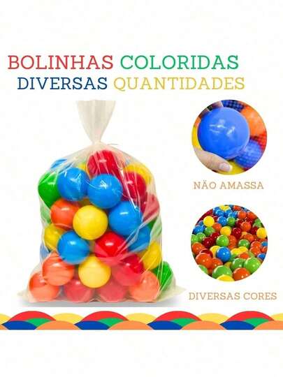 Bolinhas Coloridas Infantil Para Piscina Não Amassa Atóxicas