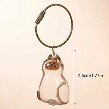 1pc Transparent Cat Hair Capsule Pendant, Pet Hair Souvenir Keychain, Suitable For Cat Lovers, Bag Ornaments Or Room Decoration Display