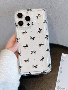 Bow-Knot 1 件蝴蝶结缓冲透明防震手机壳，TPU 材质，适合作为节日礼物，兼容 Apple iPhone Xs/Xs Max/Xr/11 12 13 14 15 16 Pro/Pro Max/14 15 16 Plus，男女通用防水防摔防刮 - 無色 - 查看 5