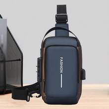 Fashionable Men's Waterproof Crossbody Bag, Outdoor Casual Chest Pack Sling Backpack For Phone And Documents Belt Bag Pouch - Black - View 13