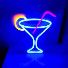 1pc High Brightness Wine Glass & Bar Neon Sign, Beer, Cocktail Glass, Bar Beer Bottle Size 13.9x5.7in (Approx. 35.5x14.5cm), Battery Or USB Powered Desk & Wall Decor Light, Suitable For Girls' Dorm Room, Wedding Anniversary, Bar, Hotel, Supermarket, Valentine's Day, Mother's Day, Birthday Party, Christmas And Home Decor, Men's Game Room Background Lighting - Wine Glass BAR Neon Light - View 48