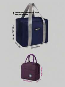 1pc Insulated Bento Bag, Lunch Box Bag, Large-Capacity Insulated Bento Bag, Student Meal Bag, Waterproof And Oil-Proof, Office Worker Meal Bag, Thickened Aluminum Foil Bag, Waterproof Meal Bag, Meal Bag, Bento Bag, Oxford Cloth Insulated Bag, Work Takeout Packing Bag, Lunch And Picnic Preservation Insulated Bag, Ice Bag