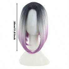 MGluel Wigs Human Hair Pre Plucked Pre Cut Lace Front Wigs Human Hair Natural Black Sier Purple Gradient Women Wigs Bob Haircut HD Lace Front Wigs Heat Resistant Fiber Wigs 22bec 6001 - 紫色 - 查看 7