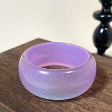1pc Purple Pearlescent Asymmetrical Resin Bracelet, Lightweight & Durable Design Suitable For Daily Wear And Beach Parties, Versatile Accessory For All Seasons