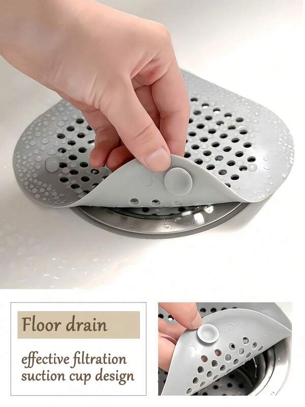 1/3pcs Square Drain Cover, Hair Catcher Strainer Filter, Easy To Clean, Perforated Design For Efficient Water Flow, Suitable For Sink, Drain, Bathroom Accessories