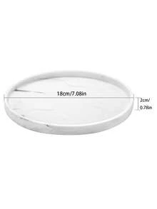 （大理石白）浴室梳妆台托盘，硅胶材质，适用于台面，可放置香水、钥匙、首饰、戒指等，亦可作为装饰性皂液器，用于厨房水槽收纳。 - 彩色 - 查看 16