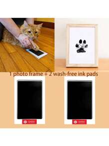 2pcs Pet Paw Print Set 2025 New Non-Contact Ink Pad, Easy Pet Paw Print Pad To Commemorate Pet Growth, Pet Footprint Ink-Free Pad To Preserve Cat/Dog Paw Print Pet Keepsake.Pet Toy Storage Box, Toys And Sundries Storage Basket