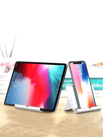 1pc Adjustable Desktop Tablet Stand, Multifunctional Foldable Slouchy Cellphone Holder Bracket Compatible With IPhone, Android Phone, Gift For Birthday, Family, Friends Phone Stand, Phone Accessories