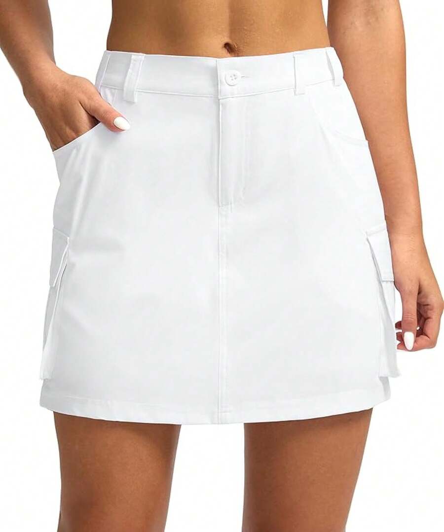 Women's Skort 5 Pockets Cargo Skirt Skirts Skorts Women Casual Summer Hiking - 白色 - 查看 1