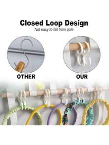 1 pieza Organizador de accesorios para el cabello, soporte para diademas, adecuado para niñas, con ganchos para almacenar pasadores, diademas y accesorios para el cabello, se puede colgar en la pared, ideal para decorar la habitación del bebé, la guardería, la habitación de las niñas, se puede colgar en la pared, la puerta o el armario, un gran regalo para baby shower, recién nacido - Blanco - Ver 7