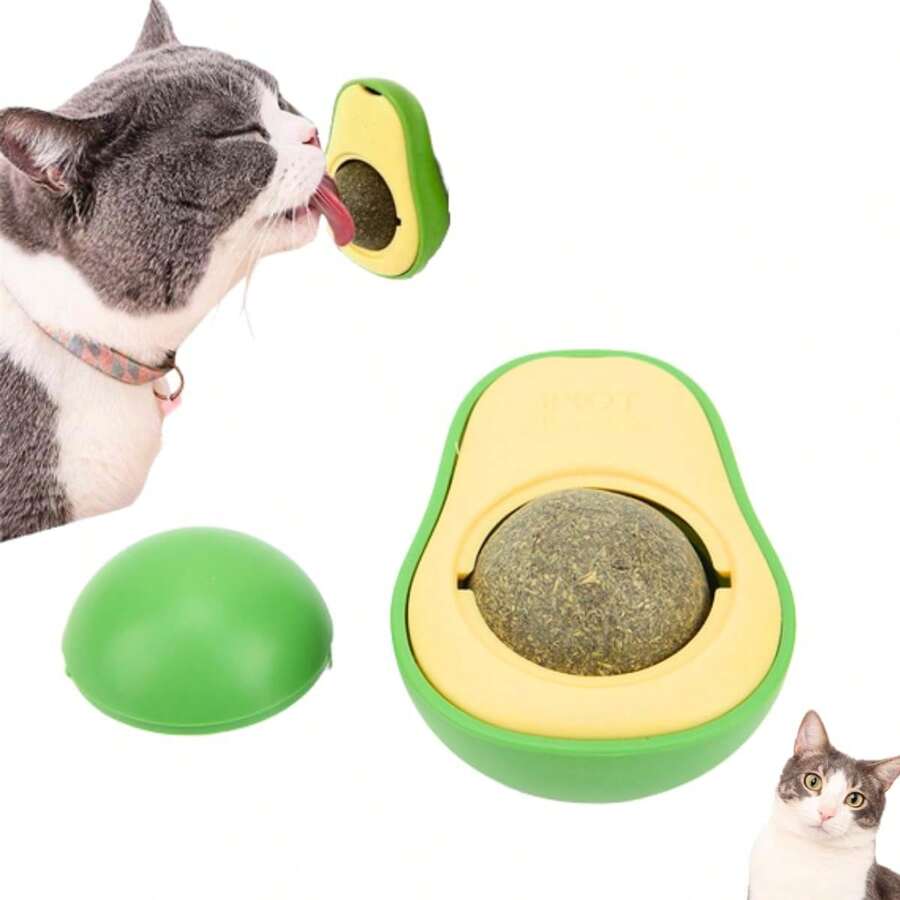 Avocado Interactive Cat Toy With Natural Catnip Licking Ball DM SHOPP