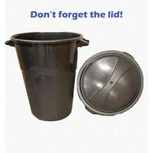 32 Gallon Heavy Duty Plastic Garbage Can, Included Lid, Indoor/Outdoor, Black - 1 - View 8