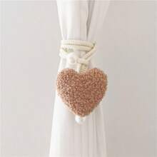2pcs/1pc Fluffy Heart-Shaped Pearl Window Curtain Tie Back, Nursery Decor Mosquito Net Rope, Door Curtain Coffee Curtain Sun Shade Tiebacks, Christmas Red Heart Shaped Tiebacks - Multicolor - View 14