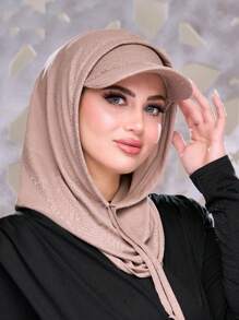 قبعة مسلمة بطبعة زهرية أنيقة، طربوش، قبعة بيسبول، قبعة شمس، وشاح، وشاح بحافة للنساء