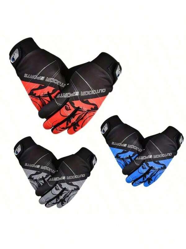 A Pair Of Sports Riding Gloves With Touch Screen, Lightweight, Breathable, Anti Slip, Wear-Resistant, Men's Bicycle And Motorcycle Full Finger Gloves