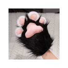 1 Pair Cute Cat Claw Gloves, Thickened Plush Gloves, Cosplay Animal Paws, Realistic Animal Wing Gloves, Winter Student Warm Cartoon Gloves, Ins Style Gift For Halloween, Christmas Activities - A Pair - View 6