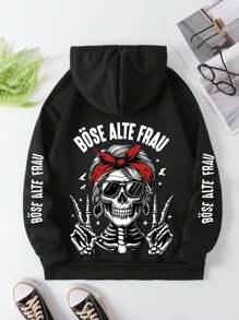 Plus Size Women's Skull Red Bandana Sunglasses Earrings Graphic Hoodie | Loose Casual Fall & Winter Sweatshirt |Hoodies Plus Size Women,Plus Size Women Clothes,Winter Clothes Women,Sweatshirts For Women,Hoodies For Women Curve | Going Out Tops Women,Going Out Outfits,Teacher Outfits For Women,Back To School,School Clothes,Back To School Clothes,Halloween Clothes