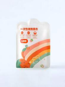 6pcs/1pc Children's Cartoon Creative Style Pocket Raincoat Set, Portable Long Thick Raincoat, Transparent And Portable Travel Outdoor Mountaineering Waterproof, Children's Camping And Hiking Accessories, Is An Ideal Choice For Giving Gifts To Children