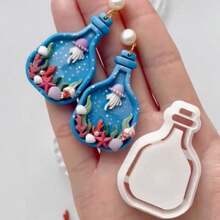 4 套高精度微型模具 - 海洋系列聚合物粘土软粘土硅胶模具，适用于手工制作聚合物粘土耳环、吊坠和装饰品 - 彩色 - 查看 6