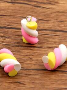 5 Stücke, 20mm digitale bunte Eiswaffel Anhänger. Geeignet für Frauen zum Herstellen von Ohrringen, Halsketten, Armbändern, Haarschmuck. Schlüsselanhänger-Charm. DIY Charm Anhänger. DIY Schmuckherstellung Zubehör.