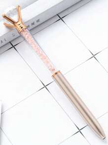 2pcs Custom Wedding Crystal Pen With Velvet Sleeves, Custom Laser Engraved With A Heart Or Wedding Ring For Your Wedding Day Guests, Personalised Custom Engraved Blue Ink White & Silver Wedding Signing Ballpoint Pen Premium Signature Marriage Pen, Presentation Name Option, Durable, Colorful, Cute, Adorable, Funny, Kawaii, Y2K, Stylish, Unisex, Casual, Custom, Personalized, Unique, Customized, Ideal Gifts For Him, Ideal Gifts For Her, Her, Boyfriend, Girlfriend, Family, Friends,School Supplies,Back To School,School Gift,For Office,For School,For Classroom,For Teacher Gifts,For University,For Colleague,For Dorm Rooms,For Teacher,For Boys And Girls,For Teenagers,Junior High School Students,Middle School Students,High School Senior High School Students,College Students,University Students,Freshman,Sophomore,Underclassmen