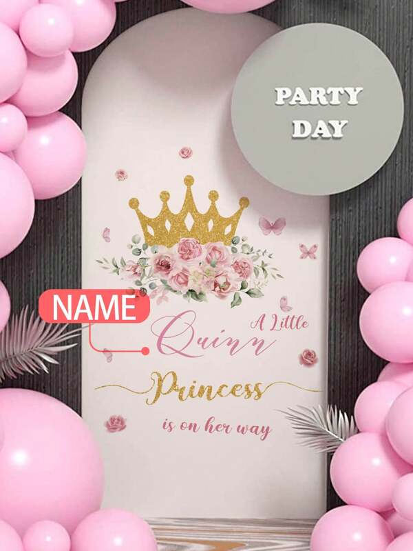 1pc 30*120cm PVC Removable Self-Adhesive Wall Sticker, Customized Text Wall Decal For Birthday Party, Wedding, Background Decoration, Suitable For Home, Hotel Etc.
