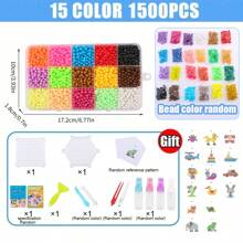 Set creativo di 600/1000/1500/2400 perline a fusione magiche fatte a mano per fai da te e artigianato, giocattolo sensoriale con perline appiccicose, con accessori