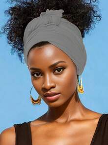 1 件弹力平纹头巾弹力头巾针织头巾都市发巾头巾纯色超柔软超长透气头带领带女士休闲头带