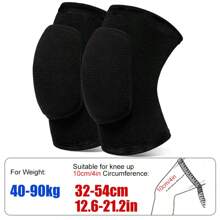 1 Pair- Thick Sponge Knee Pads For Dancers, Soft Breathable Knee Braces For Men& Women, Knee Braces For Dancing, Volleyball, Football, Yoga, Tennis, Running, Cycling,Gym, Workout- Black, For 40-90kg, Leg Circumference: 32-61cm/12.6-24in