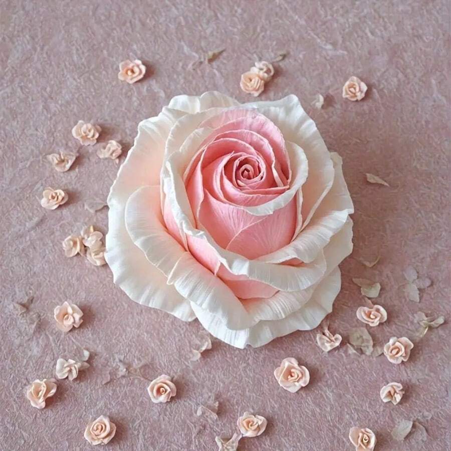 1 件 3D 浪漫玫瑰形硅胶模具,用于制作蜡烛、肥皂 - 适用于 DIY 芳香疗法、石膏装饰、情人节礼物、结婚礼物 - 白色 - 查看 1