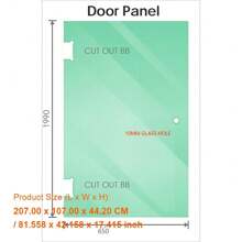 110x100cm Corner Frameless Shower Screen With Chrome Brackets, Brass Hinges & Square Knob Handle - Stylish Modern Bathroom Accessory