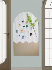 1pc Large Size Frameless Decorative Memo Board, Arched Felt Pinboard Wall Hanging Background Board, Removable For Home Office Use As Bulletin Board, Memo Board, Photo Display, Party Decoration, Suitable For Bedroom, Study, Living Room, Office, Classroom, Dorm - Multicolor - View 7