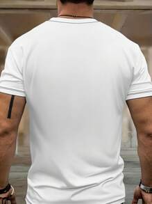 Men's Commuter Versatile Round Neck Short Sleeve Top And Shorts Set, Comfortable & Breathable