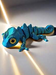 1pc 3D Printed Realistic Eyes Rainbow Chameleon Changing Color Model - Perfect Gift For Friends And Family - Art Desktop Decor - Flexible Limbs - Suitable For Party And Outdoor Display - Fish Tank Decor, Gift For Christmas, Valentine's Day (Eye Color Random),3d Printed,3d Printed Animals,