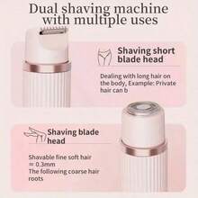 2-In-1 Rechargeable Electric Shaver For Women – Painless Hair Remover For Face, Legs, Underarms & Bikini – Portable Cordless Razor, Great Holiday Gift For Thanksgiving, Valentine's Day & More - Màu hồng - Phiên bản nâng cấp - Xem 5